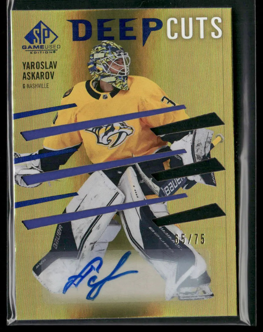 2023-24 Upper Deck SP Game Used Gold Deep Cuts Yaroslav Askarov /75 