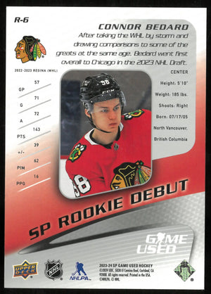 2023-24 Upper Deck SP Game Used Rookie Debut Connor Bedard /499 