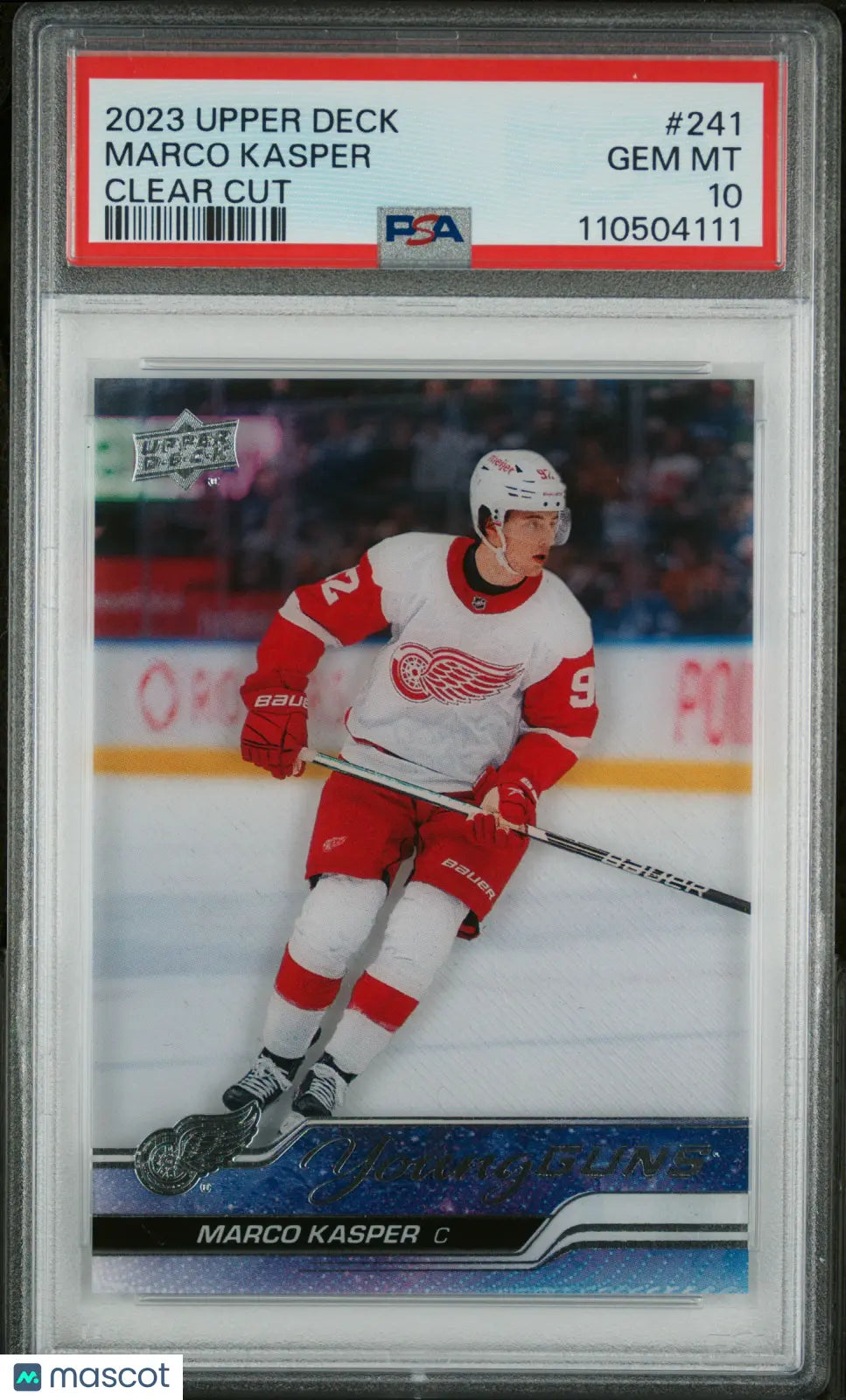 2023-24 Upper Deck Series 1 Marco Kasper Young Guns RC Clear Cut PSA 10 