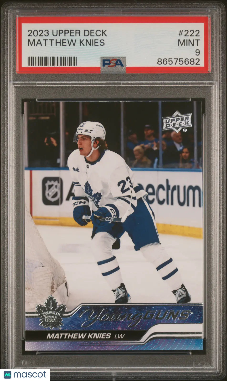 2023-24 Upper Deck Series 1 Matthew Knies Young Guns RC Rookie #222 PSA 9 