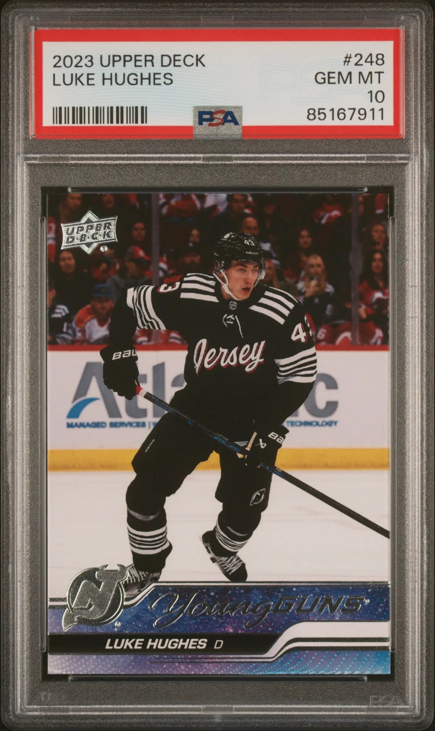 2023-24 Upper Deck Series 1 Young Guns Rookie Luke Hughes RC PSA 10 