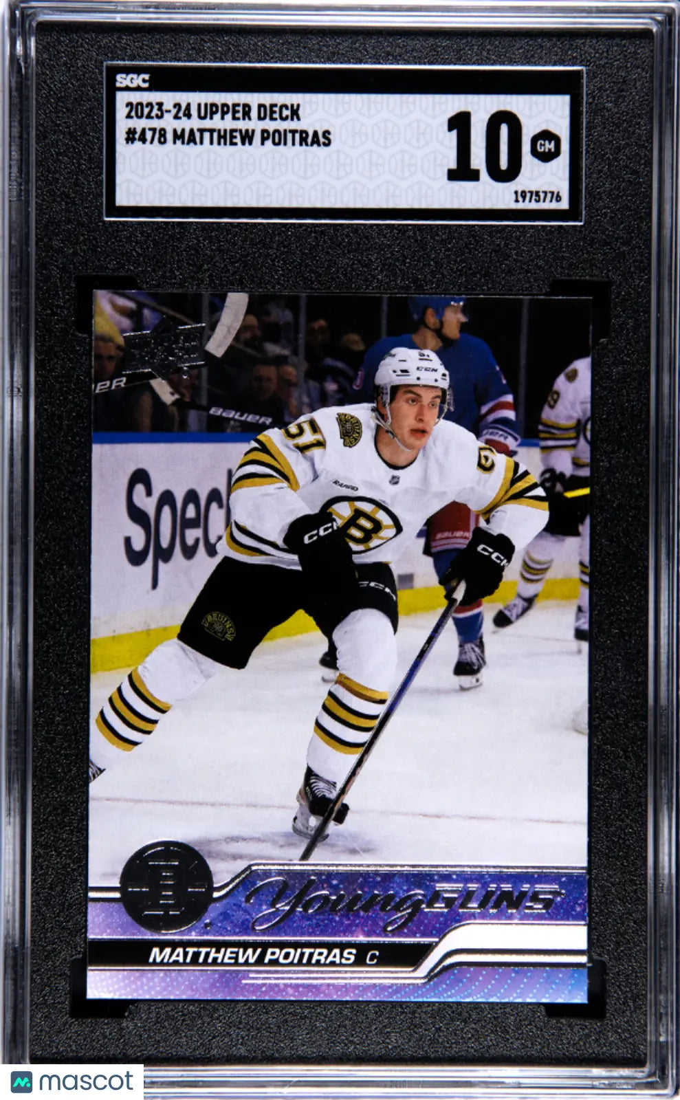 2023-24 Upper Deck Series 2 Hockey Matthew Poitras Young Guns RC SGC 10 