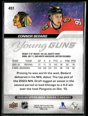 2023-24 Upper Deck Series 2 Hockey Young Guns Rookie Connor Bedard 