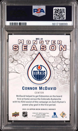 2023-24 Upper Deck Series 2 Monster Season MS41 Connor McDavid Gold PSA 10 