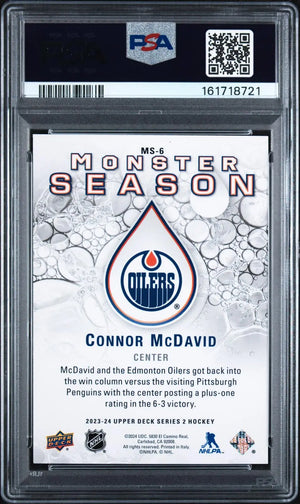 2023-24 Upper Deck Series 2 Monster Season MS6 Connor McDavid Gold PSA 10 