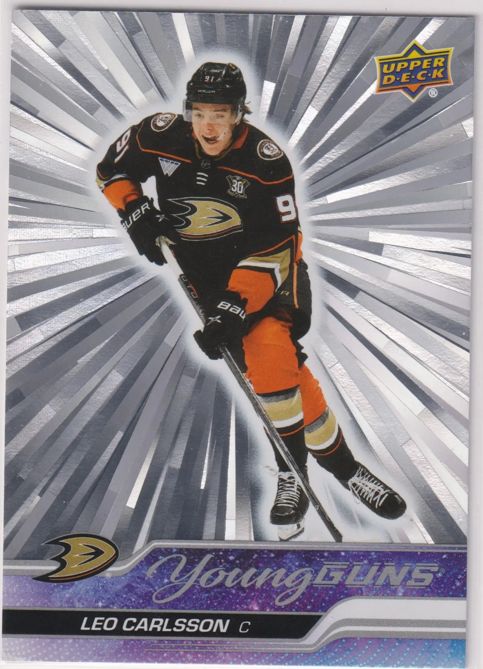 2023-24 Upper Deck Series 2 Young Guns Rookie Leo Carlsson Outburst RC 