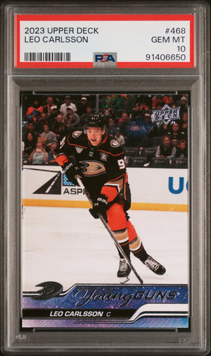 2023-24 Upper Deck Series 2 Young Guns Rookie Leo Carlsson RC PSA 10 