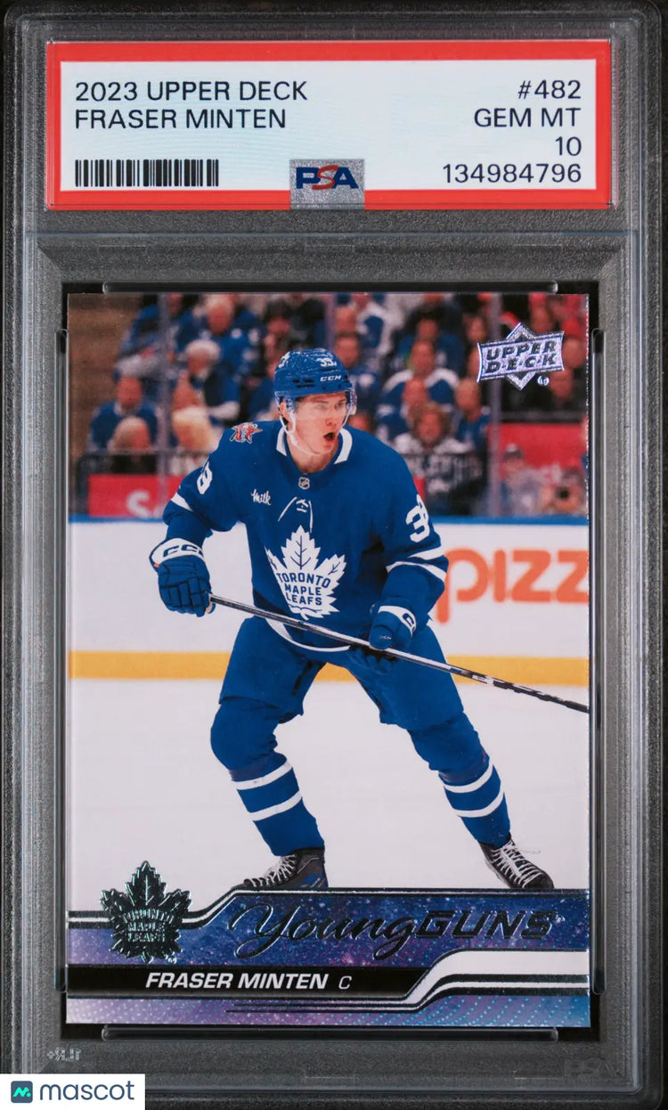 2023-24 Upper Deck Series 2 Young Guns Rookie RC Fraser Minten #482 PSA 10 