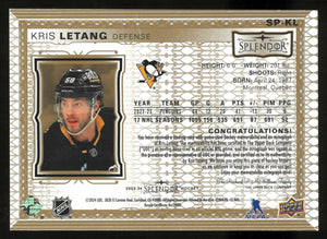 2023-24 Upper Deck Splendor Hockey Autograph Patch Kris Letang Auto /36 
