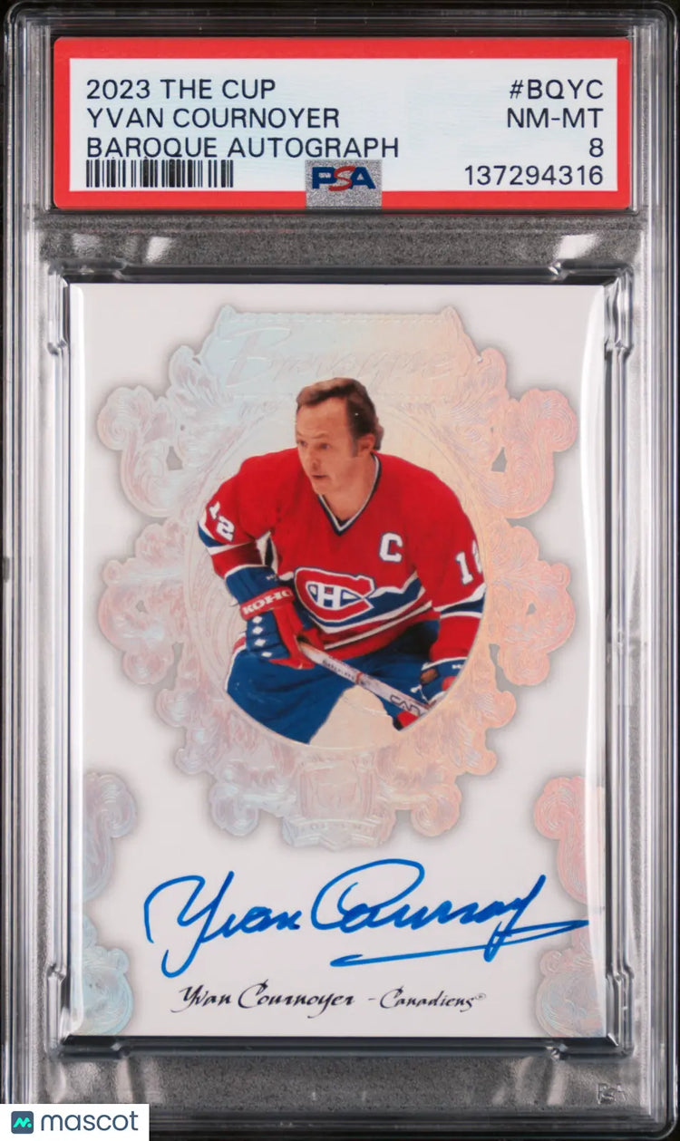 2023-24 Upper Deck The Cup Baroque Auto Yvan Cournoyer #BQYC PSA 8 