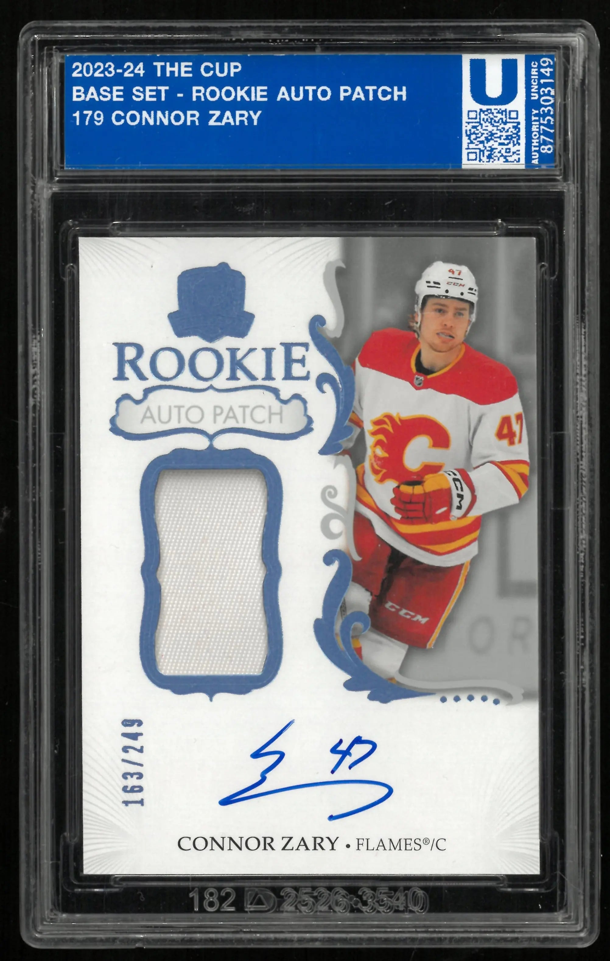 2023-24 Upper Deck The Cup Connor Zary RC Rookie Patch Auto /249 