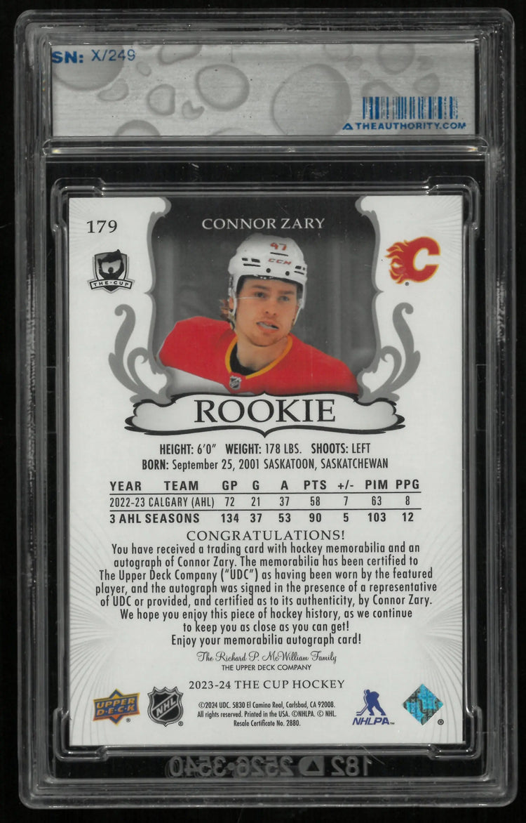 2023-24 Upper Deck The Cup Connor Zary RC Rookie Patch Auto /249 
