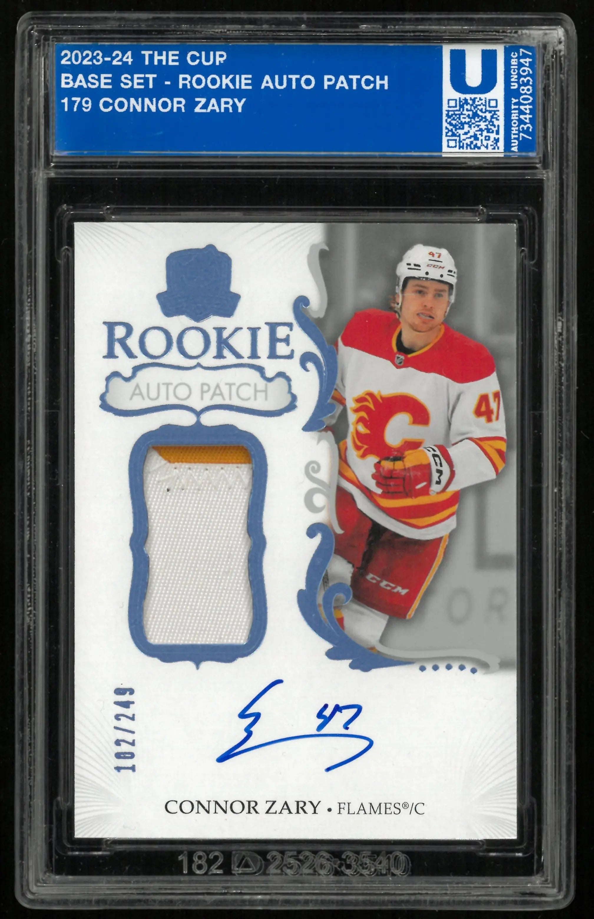 2023-24 Upper Deck The Cup Connor Zary RC Rookie Patch Auto /249 