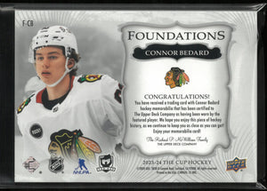 2023-24 Upper Deck The Cup Foundations Connor Bedard Jersey Patch 39/99 