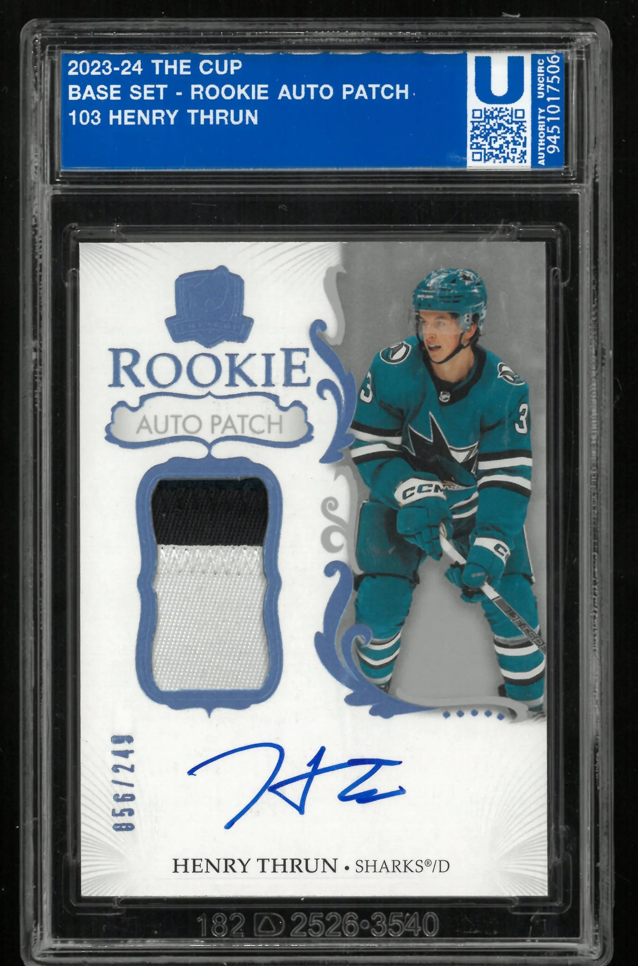 2023-24 Upper Deck The Cup Henry Thrun RC Rookie Patch Auto /249 