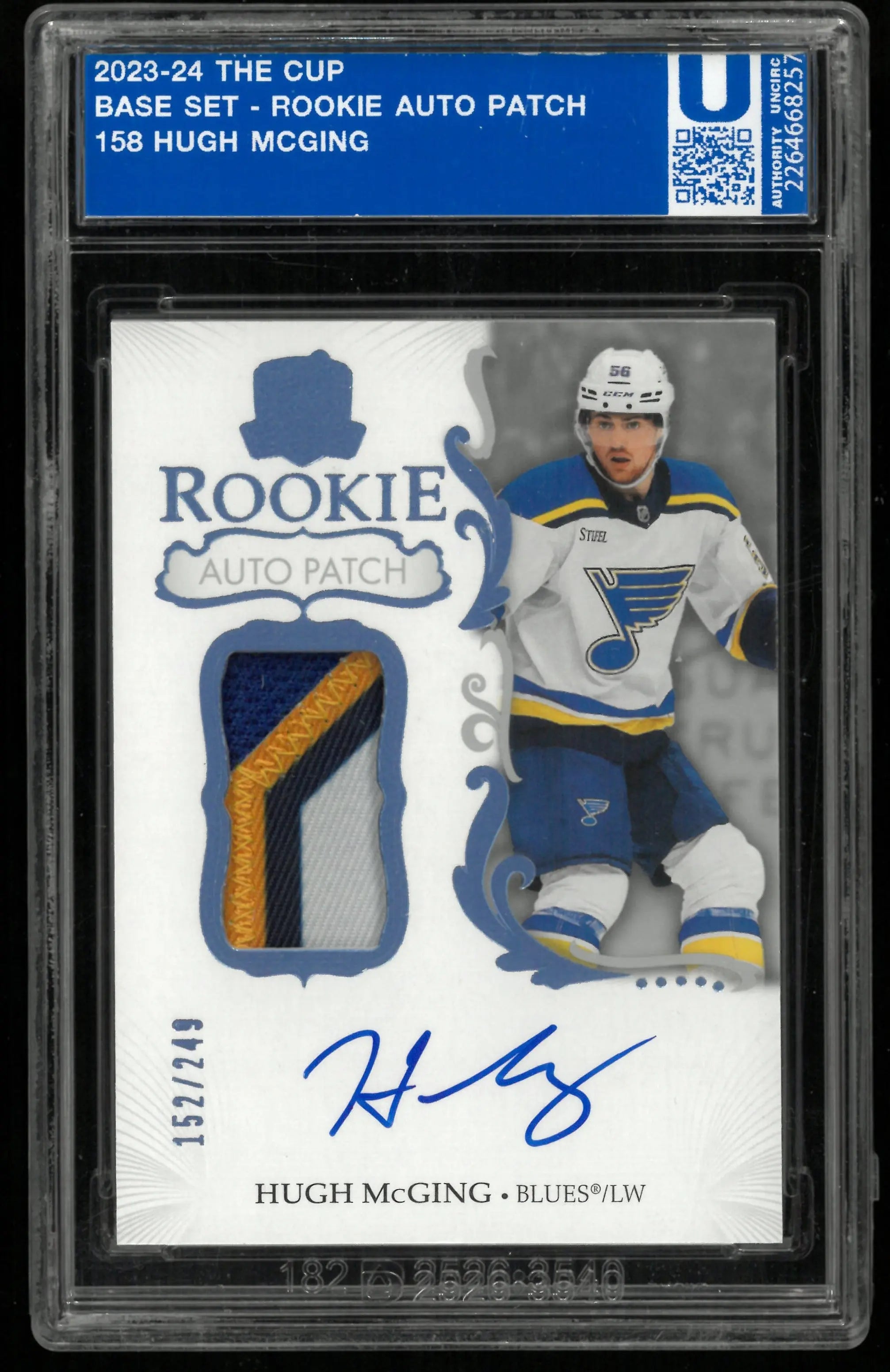 2023-24 Upper Deck The Cup Hugh McGing RC Rookie Patch Auto /249 