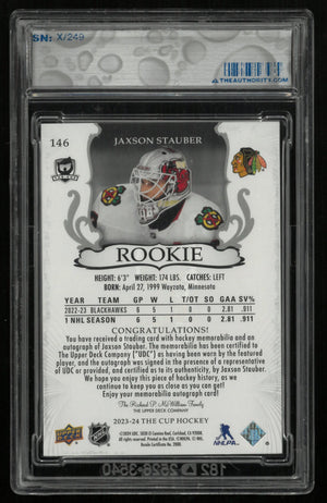 2023-24 Upper Deck The Cup Jaxson Stauber RC Rookie Patch Auto /249 