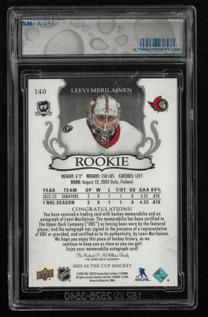 2023-24 Upper Deck The Cup Leevi Merilainen RC Rookie Patch Auto /249 