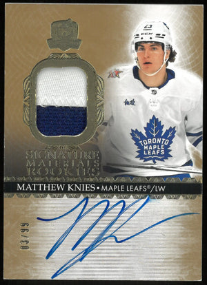 2023-24 Upper Deck The Cup Matthew Knies RC Rookie Materials Patch Auto /99 