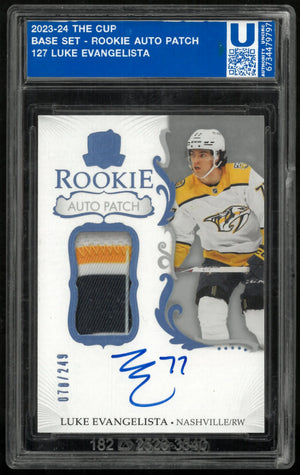 2023-24 Upper Deck The Cup Rookie Auto Patch Luke Evangelista /249 