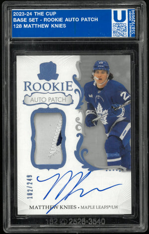 2023-24 Upper Deck The Cup Rookie Patch Autograph Matthew Knies Auto /249 RC 