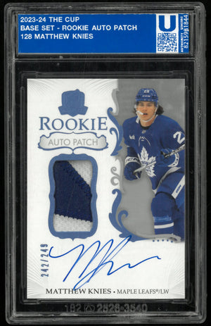 2023-24 Upper Deck The Cup Rookie Patch Autograph Matthew Knies RC Auto /249 