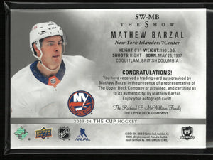 2023-24 Upper Deck The Cup The Show Autograph Mathew Barzal Auto 