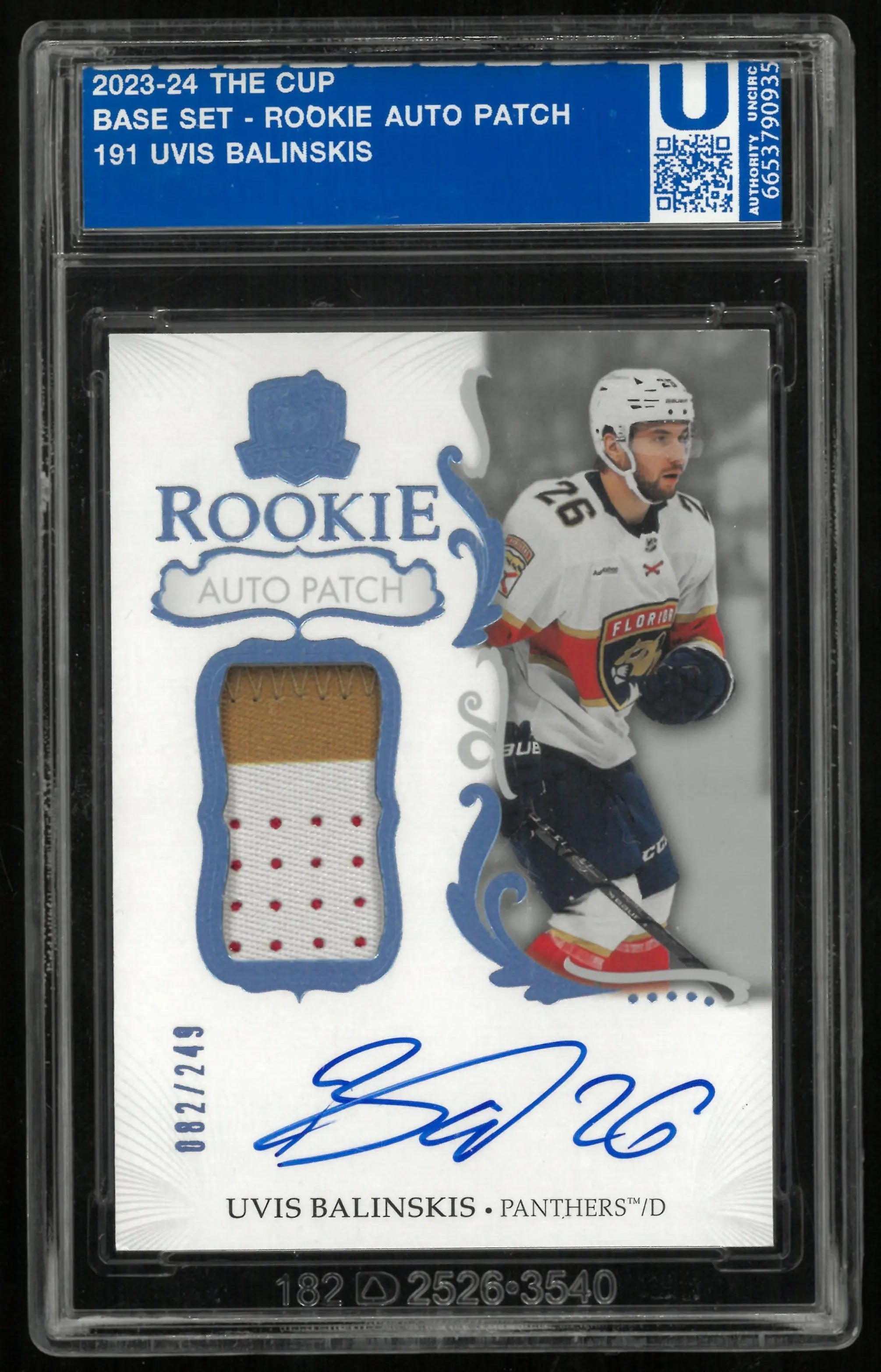 2023-24 Upper Deck The Cup Uvis Balinskis RC Rookie Patch Auto /249 