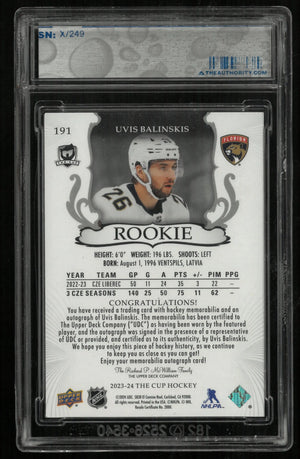 2023-24 Upper Deck The Cup Uvis Balinskis RC Rookie Patch Auto /249 