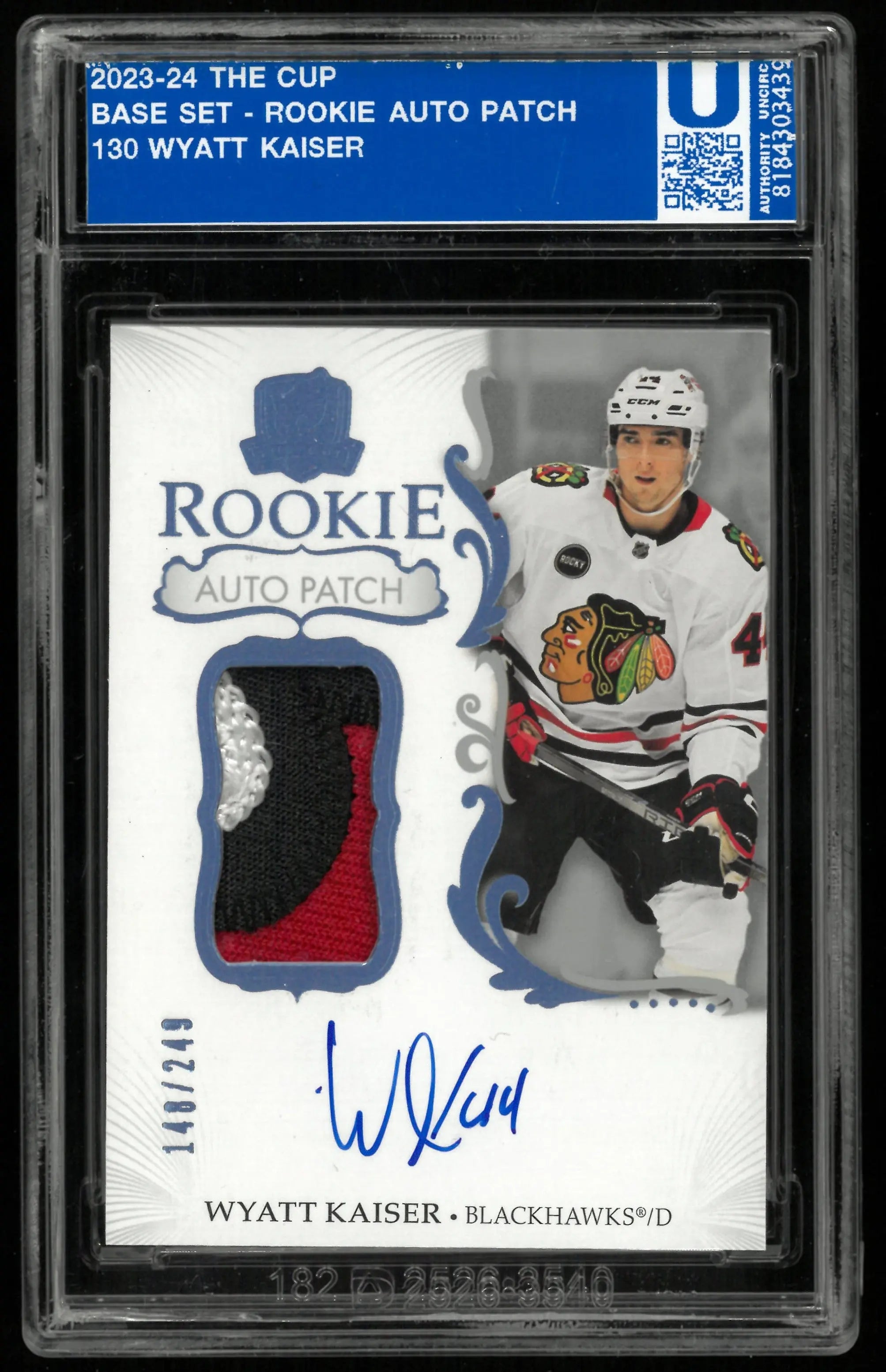 2023-24 Upper Deck The Cup Wyatt Kaiser RC Rookie Patch Auto /249 