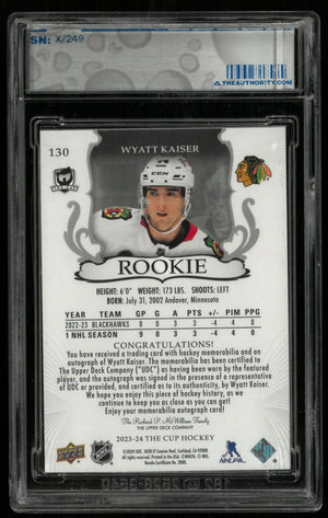 2023-24 Upper Deck The Cup Wyatt Kaiser RC Rookie Patch Auto /249 