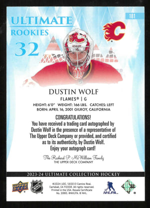 2023-24 Upper Deck UC Ultimate Rookies Autograph Dustin Wolf Auto RC /299 