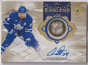 2023-24 Upper Deck Ultimate Emblems Autograph Auston Matthews Auto /25 