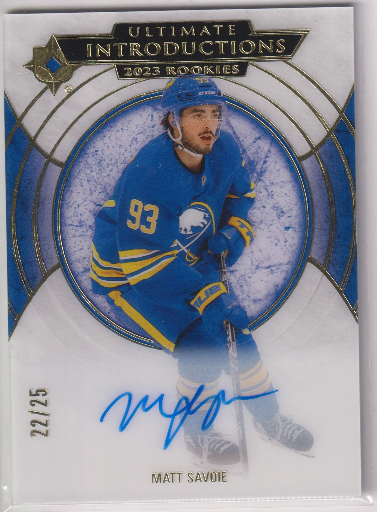 2023-24 Upper Deck Ultimate Introductions Autograph Rookie Matt Savoie Auto /25 