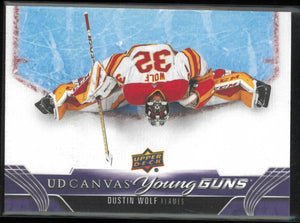 2023-24 Upper Deck #C109 Dustin Wolf UD Canvas Young Guns Rookie 