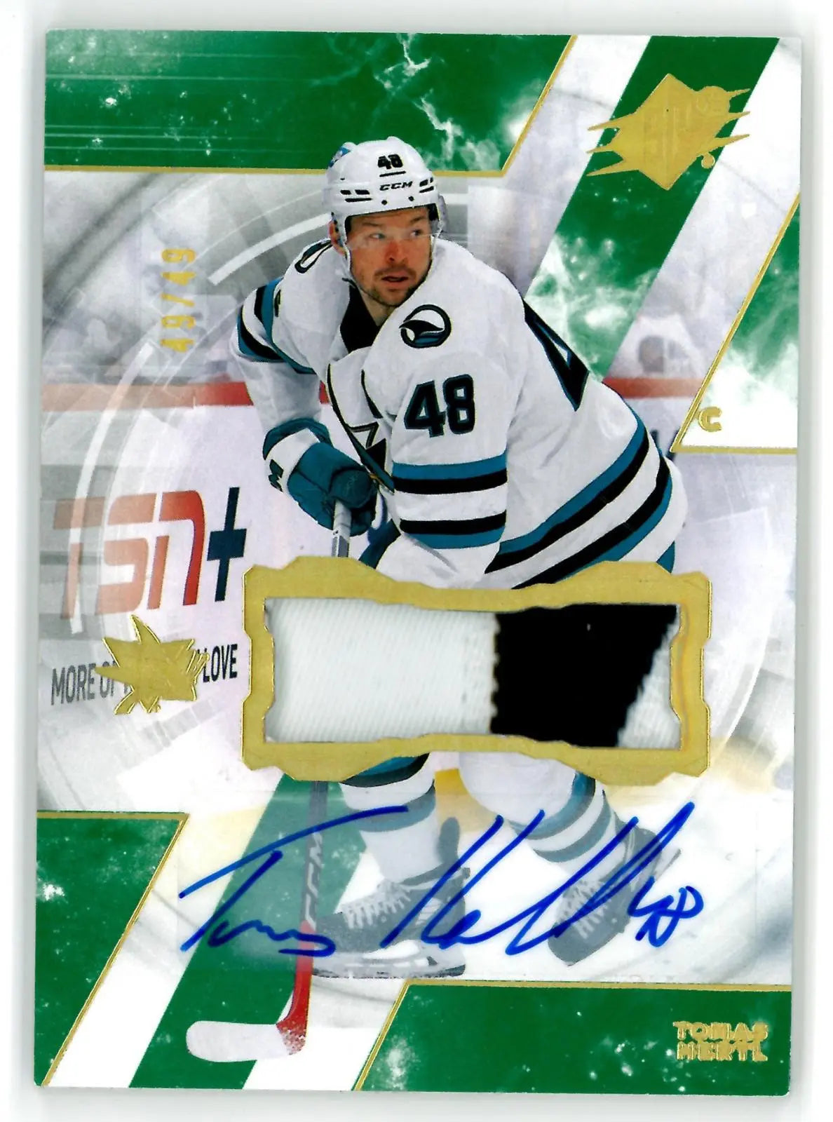 2023-24 Upper deck SPx Hockey Auto Patch Tomas Hertl Autograph 49/49 