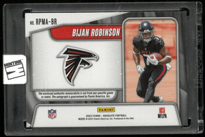 2023 Absolute Football Bijan Robinson RC Rookie Premiere Quad Patch Auto /99 