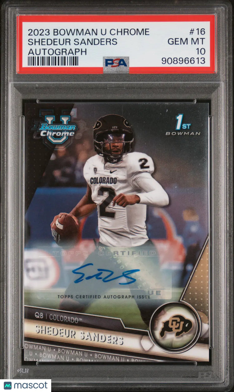 2023 Bowman University Chrome Shedeur Sanders RC Rookie Auto Autograph PSA 10 