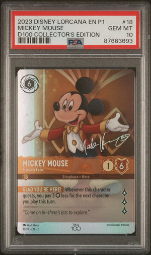 2023 Disney Lorcana EN P1-Promo Mickey Mouse D100 Collector's Edition PSA 10 