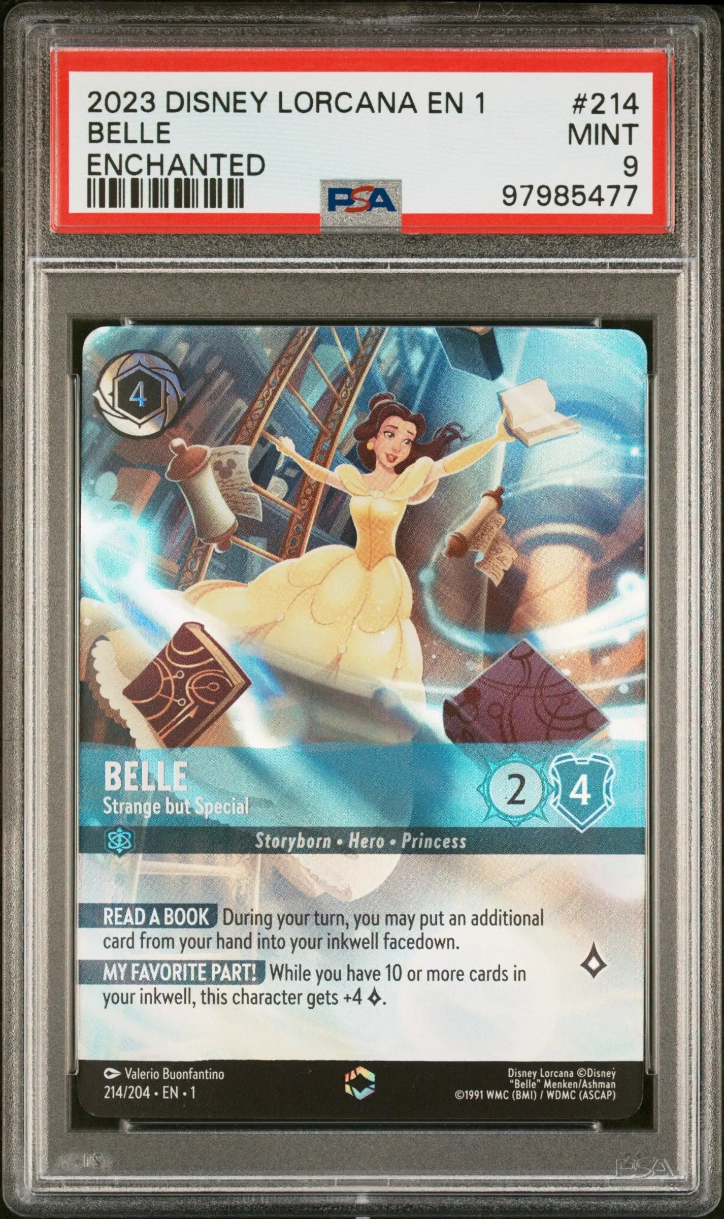 2023 Disney Lorcana The First Chapter Belle Enchanted PSA 9 
