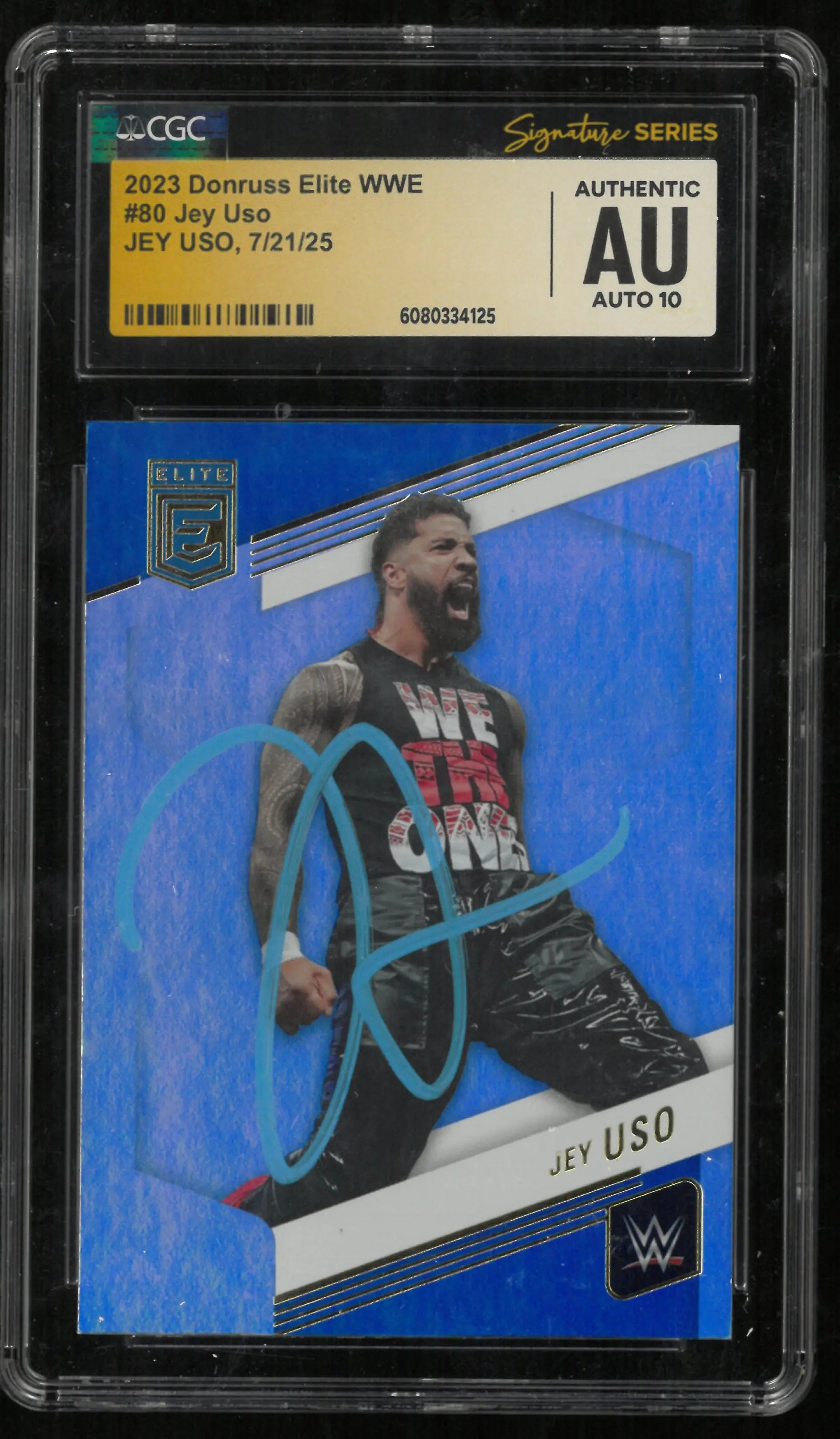 2023 Donruss Elite WWE Jey Uso In Person Auto CGC Authentic Auto 10 