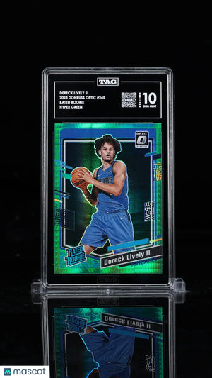 2023 Donruss Optic Basketball Dereck Lively II Rated Rookie Hyper Green TAG 10 