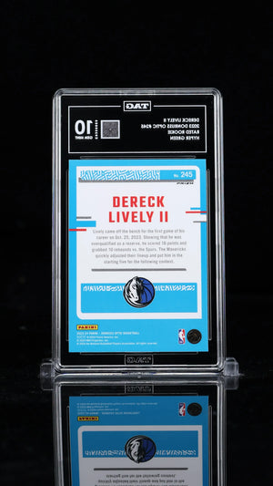 2023 Donruss Optic Basketball Dereck Lively II Rated Rookie Hyper Green TAG 10 