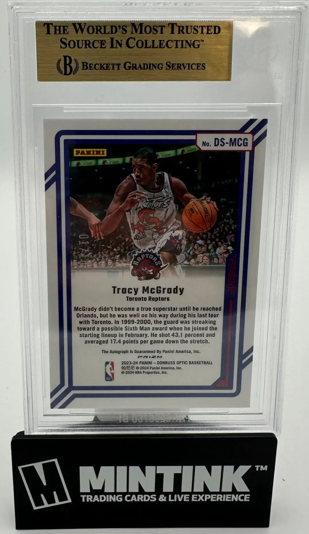 2023 Donruss Optic Dominators Autograph Tracy McGrady Gold /10 BGS 9.5 Auto 9 