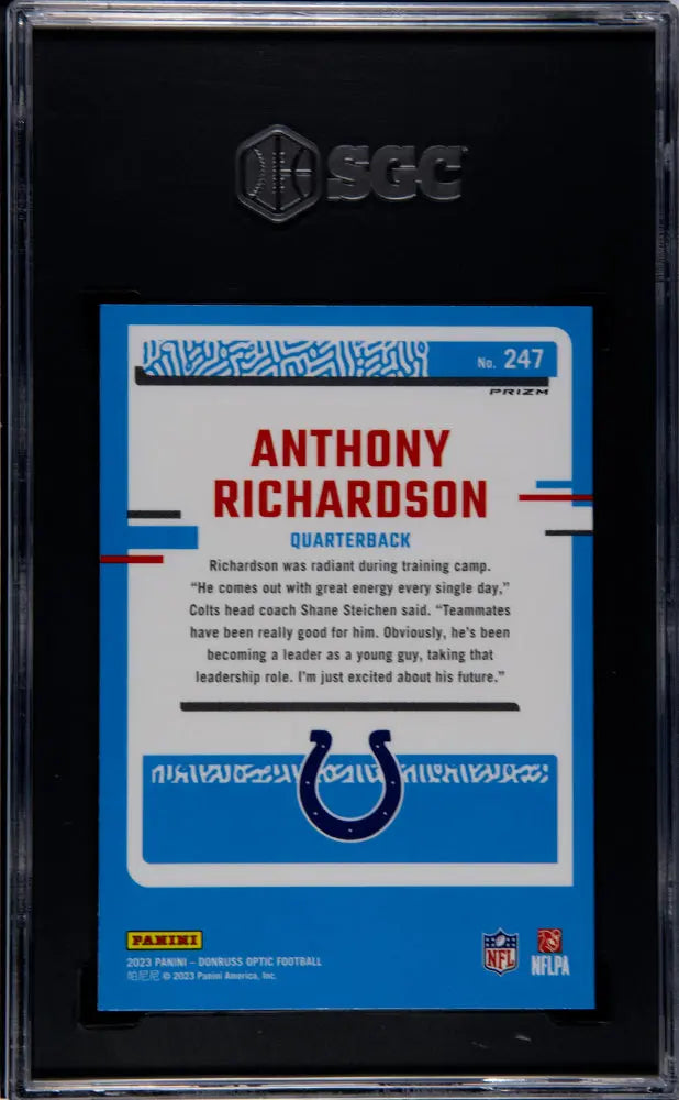 2023 Donruss Optic Football Anthony Richardson Rated Rookie Purple Sho