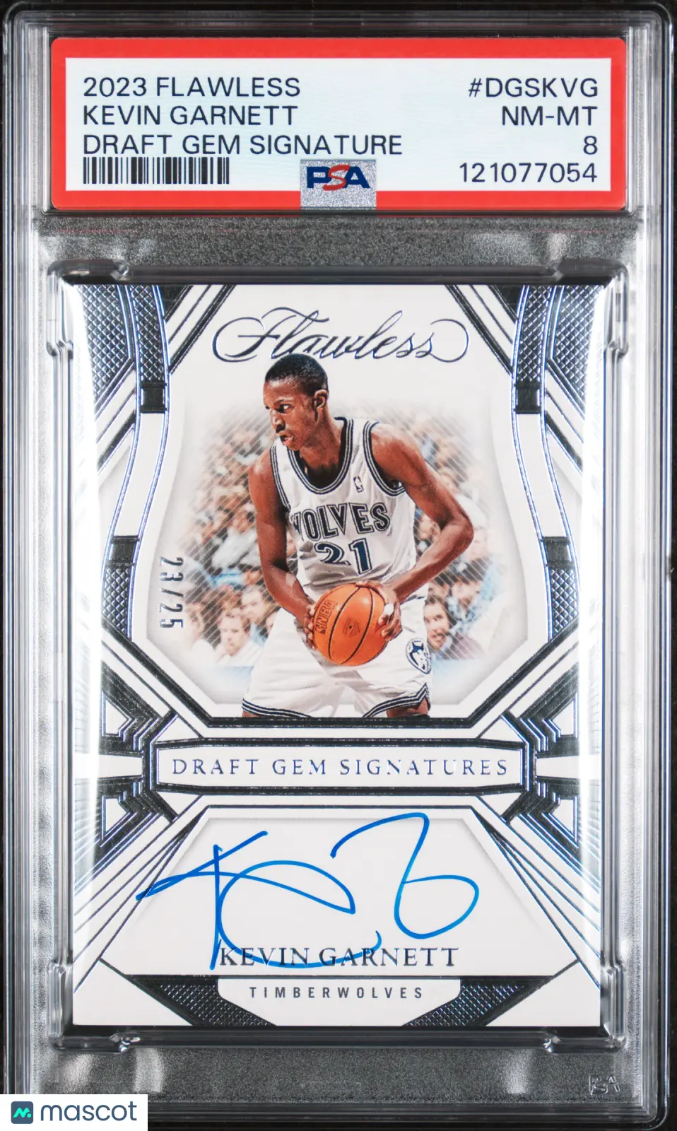 2023 Flawless Draft Gem Signatures Auto Kevin Garnett /25 PSA 8