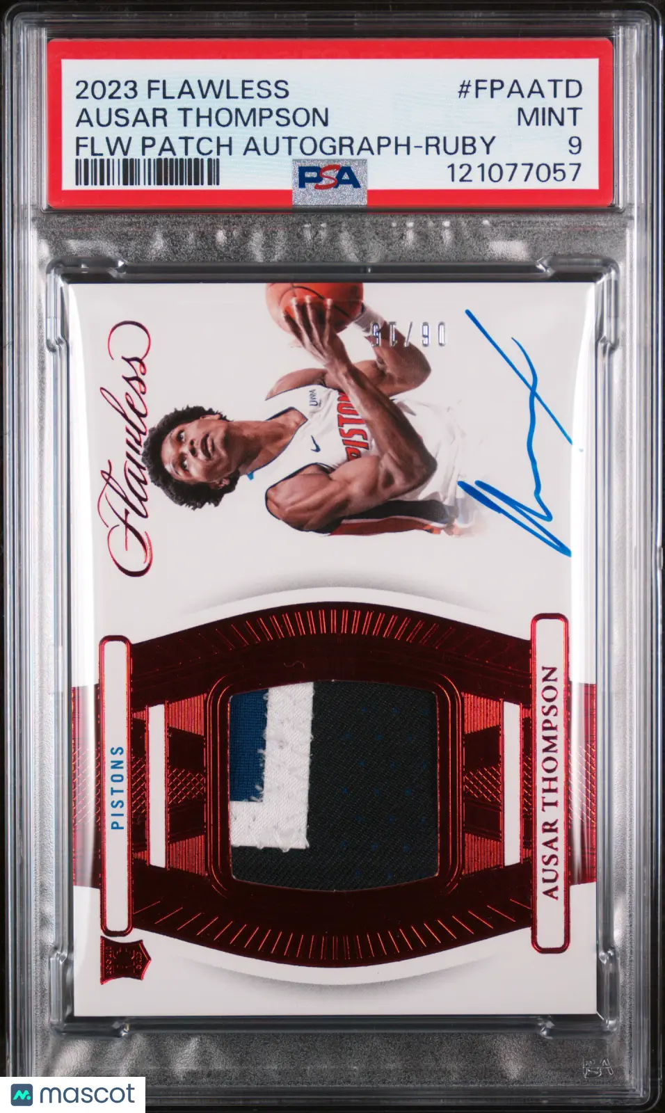 2023 Flawless Patch Autographs Auto Ausar Thompson RC Rookie Ruby PSA 9 /15 