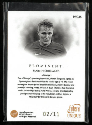 2023 Futera Unique Prominent Martin Odegaard /11 Gold Frame 