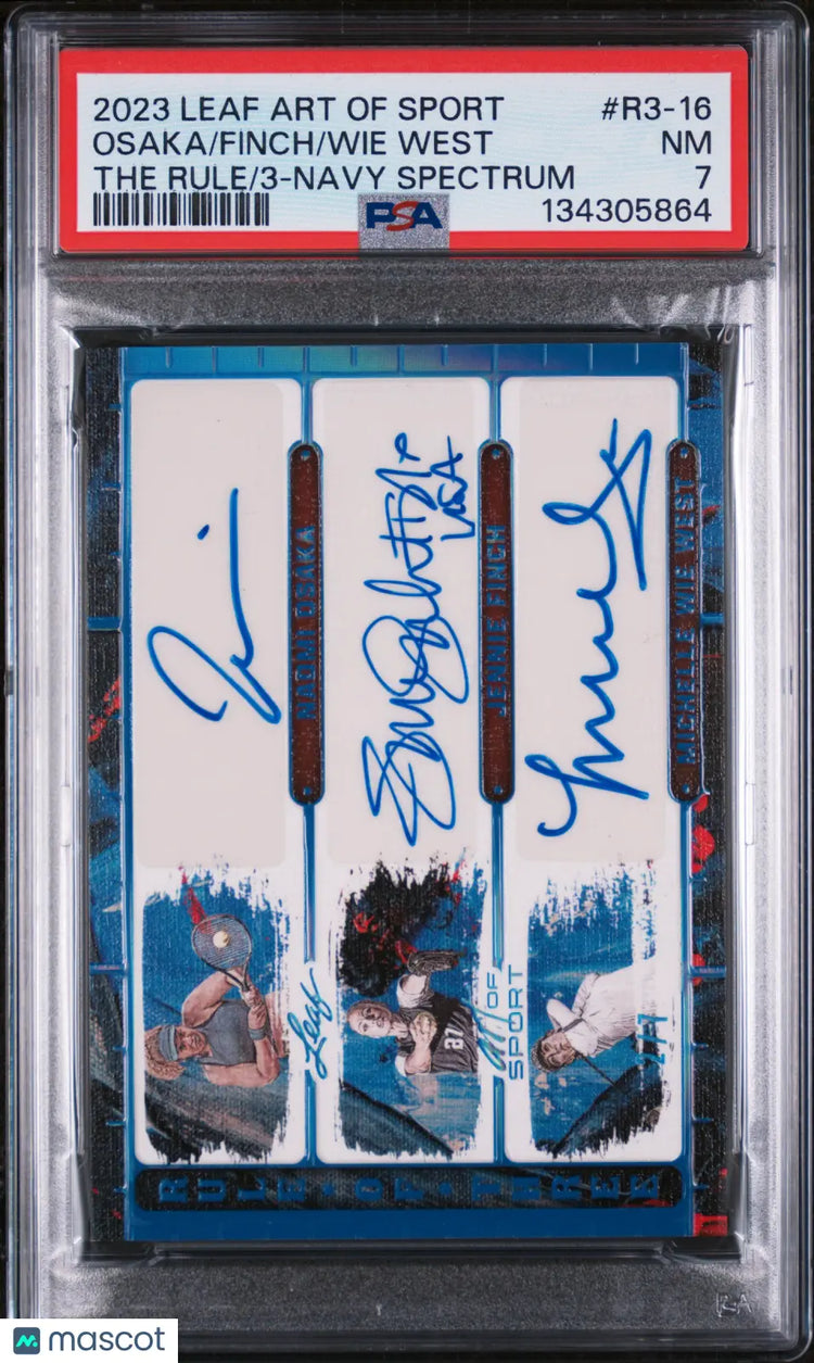 2023 Leaf Art Of Sport The Rule Of 3 Navy Spectrum Finch Wie West Osaka /7 PSA 7 