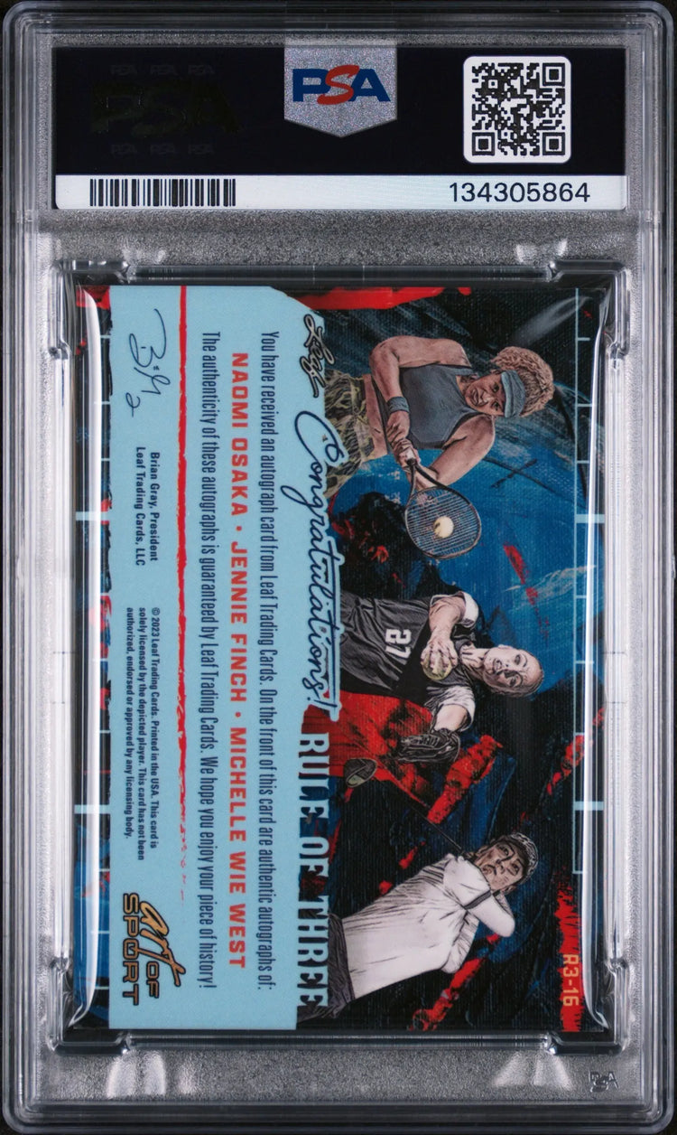2023 Leaf Art Of Sport The Rule Of 3 Navy Spectrum Finch Wie West Osaka /7 PSA 7 